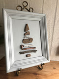 Driftwood and Metal Tree in Vintage Frame