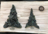 “Party of Two” ~ Pair of Black Trees on Salvage Wood