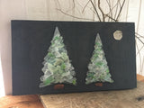 Teal Trees on Salvage Wood