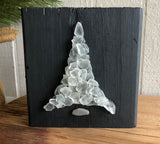 White Beach Glass Tree on Salvaged Barn Wood