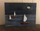 Sailboat Landscape on Salvaged Wood