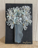 Beach Glass Daisies on Salvage Wood