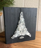 White Beach Glass Tree on Salvaged Barn Wood