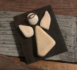 Cream Stone & Metal Angel on Salvage Wood