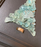 Teal Beach Glass Tree in Vintage Frame