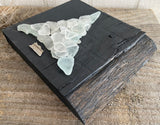 White Beach Glass Tree on Salvage Wood With Live Edge