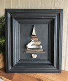 Driftwood and Metal Tree in Vintage Frame