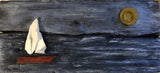 Sailboat Landscape on Salvaged Wood