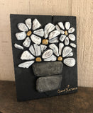 Stone Daisies on Salvage Wood