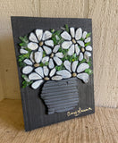 Beach Stone and Glass Flowers on Salvage Wood