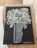 Beach Glass Daisies on Salvage Wood