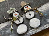 Mr & Mrs Snowman on 8 x  11 Salvage Wood