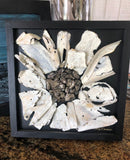 Metal Daisy in Black Wood Box Frame