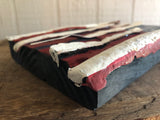 American Flag on Driftwood