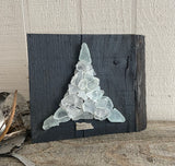 White Beach Glass Tree on Salvage Wood With Live Edge
