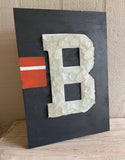 Cleveland Browns ~ White Beach Glass Art