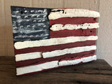 American Flag on Driftwood