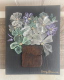 Beach Glass Flowers on Salvage Wood