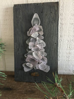 Pale Lavendar / White Beach Glass Tree 6” x 10”