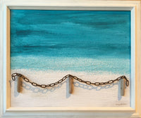 ORIGINAL "Sanibel" Beach in 23" x 19" Vintage Frame