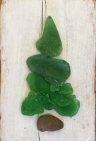 Original 3x5 Green Beach Glass Tree on Driftwood