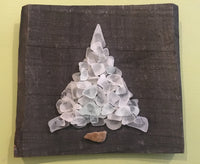 White Glass Tree on Charcoal Gray Washed Salvage Wood (oversized)