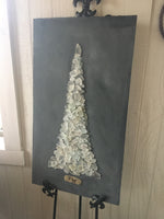 White Beach Glass Tree on Salvage Wood