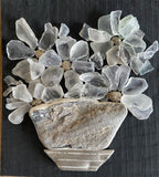 Beach Glass Flowers on Salvage Wood