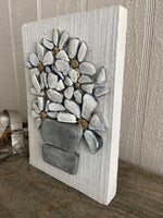 Stone Daisies on Salvage Wood