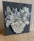 Beach Glass Flowers on Salvage Wood