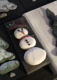 Mini Stone Snowman on 2 1/2 x 5 1/2 Salvage Wood