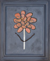 Funky Flower ~ Original Art in Painted Vintage Wood Frame