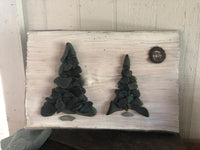 “Party of Two” ~ Pair of Black Trees on Salvage Wood