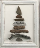 Driftwood and Metal Tree in Vintage Frame