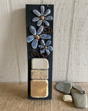 Lavender Blue Flowers on Salvage Wood