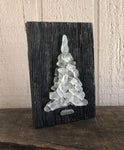 Petite White Beach Glass Tree on Salvaged Barn Wood