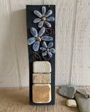 Lavender Blue Flowers on Salvage Wood