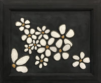 ORIGINAL ~ Daisies in 17 x 14 Painted Vintage Wood Frame