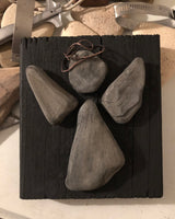 Stone & Metal Angel on Salvage Wood