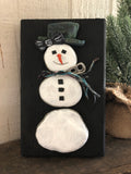 Stone Snowman on 5 1/2 x 8 1/2 Salvage Wood
