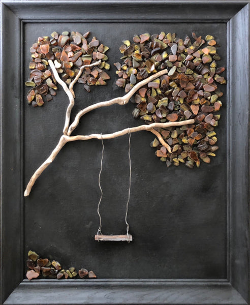 “Free Fall” Tree in Vintage Frame