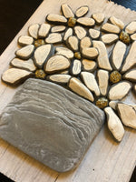 Stone Daisies on Salvage Wood