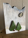Copy of “Party of Two” ~ Pair of Stone Trees on Salvage Wood