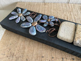 Lavender Blue Flowers on Salvage Wood