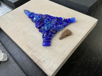 Cobalt Blue Beach Glass Tree on Salvaged Wood
