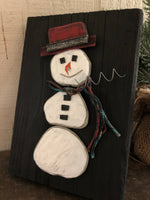 Stone Snowman on 5 1/2 x 8 Salvage Wood