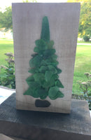 Original 4x8 Green Beach Glass Tree on Salvage Wood