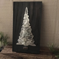 White Beach Glass Tree 6 1/2” x 9”