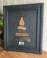 Driftwood and Metal Tree in Vintage Frame