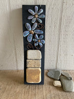 Lavender Blue Flowers on Salvage Wood